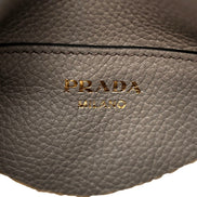 Prada Vitello Phenix Zippered Messenger Hobo Grey Leather Shoulder Bag