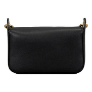 Prada Milano Black Small Leather Crossbody Bag Web Stripe Strap available at Queen Bee of Beverly Hills
