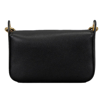 Prada Milano Black Small Leather Crossbody Bag Web Stripe Strap available at Queen Bee of Beverly Hills