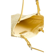 Prada Mini Satin Crystal Embellished Double Handle Crossbody Handbag Yellow available at Queen Bee of Beverly Hills