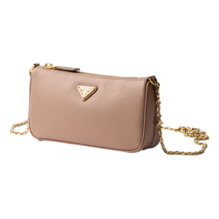 Prada Saffiano Leather Chain Strap Mini Shoulder Bag - available at Queen Bee of Beverly Hills. 