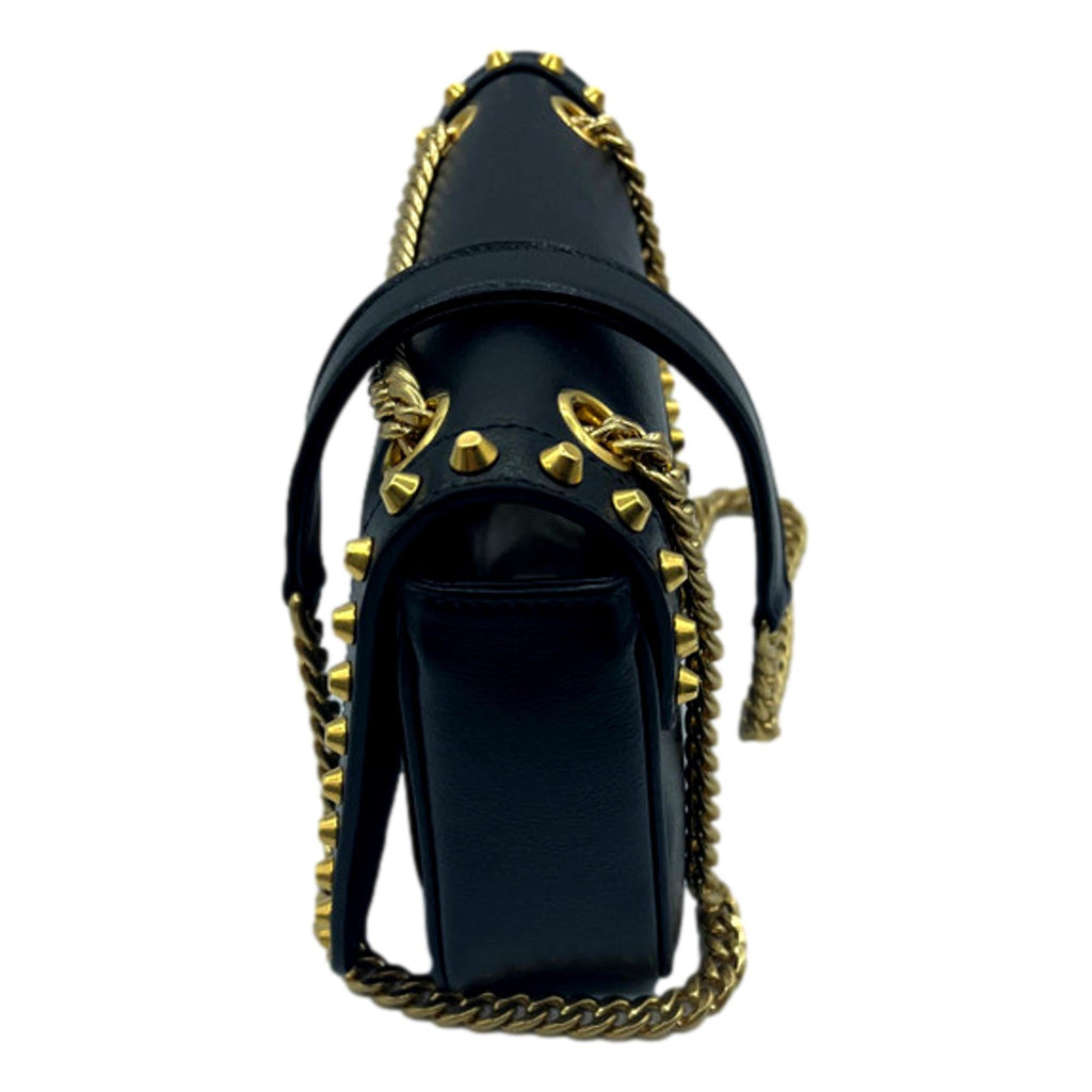 PRADA Pattina Glace Calf Leather Studded Bag