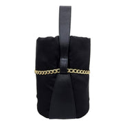 Prada Petit Sac Noir Mini Re-Nylon and Nappa Leather Bucket Bag Black - availablel at Queen Bee of Beverly Hills. 