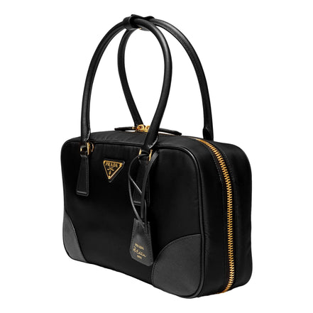 Prada Re-Edition 1978 Medium Re-Nylon and Saffiano Leather Two-Handle Bag Black