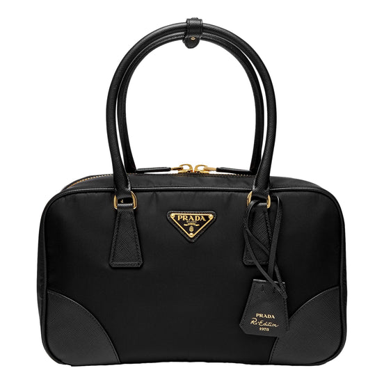 Prada Re-Edition 1978 Medium Re-Nylon and Saffiano Leather Two-Handle Bag Black