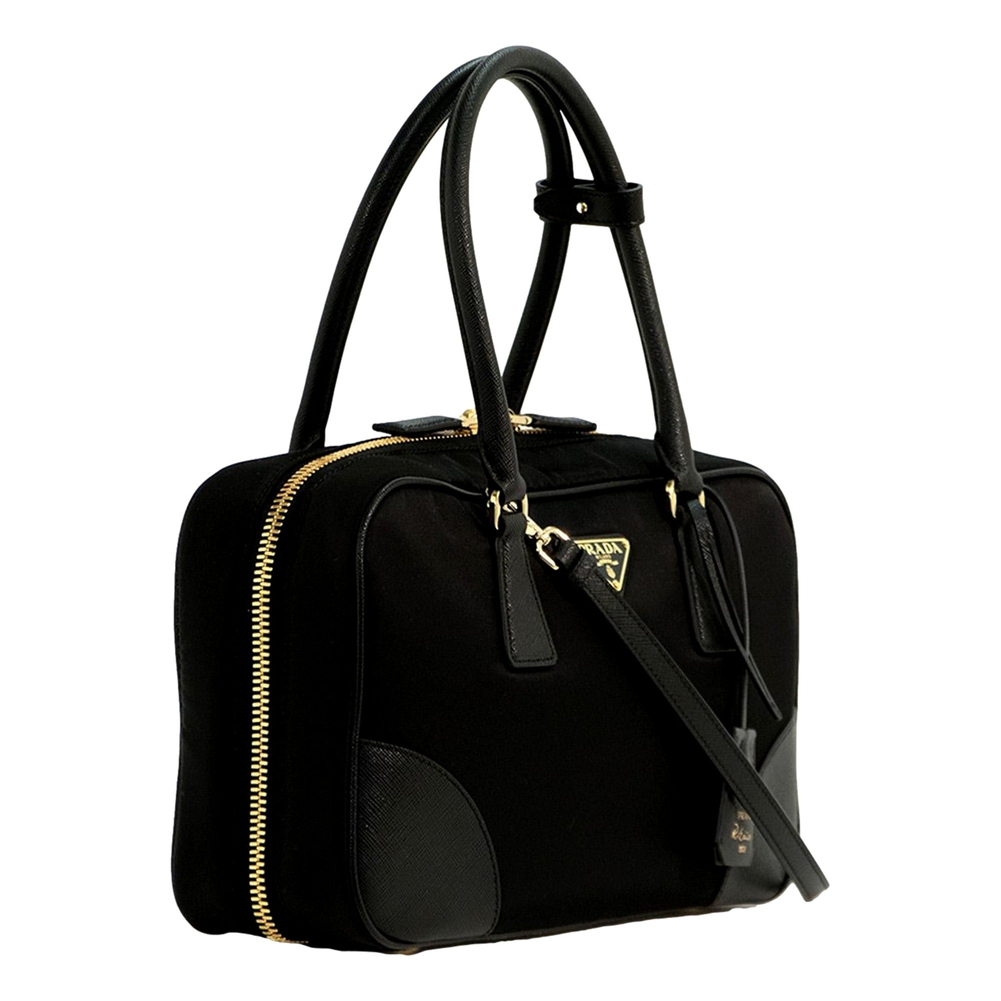 Prada Re-Edition 1978 Medium Re-Nylon and Saffiano Leather Two-Handle Bag Black