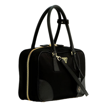 Prada Re-Edition 1978 Medium Re-Nylon and Saffiano Leather Two-Handle Bag Black