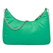 Prada Re-Edition 2005 Green Tessuto Nylon Chain Shoulder Bag - available at Queen Bee of Beverly Hills.
