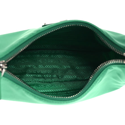 Prada Re-Edition 2005 Green Tessuto Nylon Chain Shoulder Bag - available at Queen Bee of Beverly Hills.