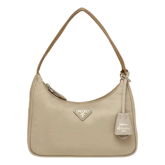 Prada Re-Edition 2000 Re-Nylon Mini Bag Desert Beige - available at Queen Bee of Beverly Hills.