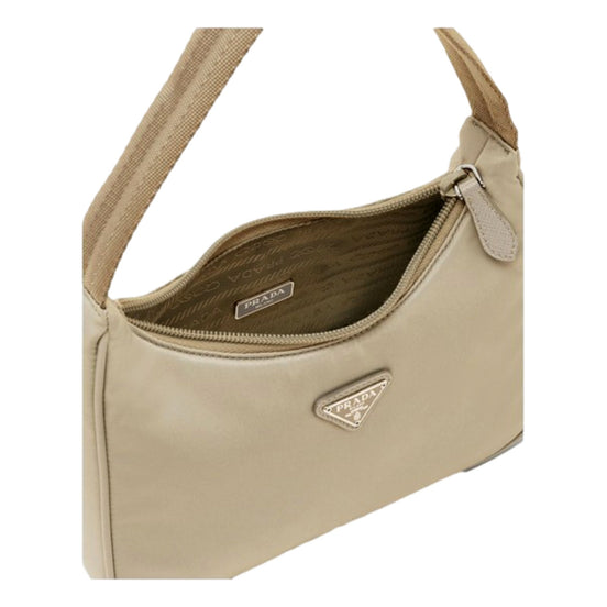 Prada Re-Edition 2000 Re-Nylon Mini Bag Desert Beige - available at Queen Bee of Beverly Hills.