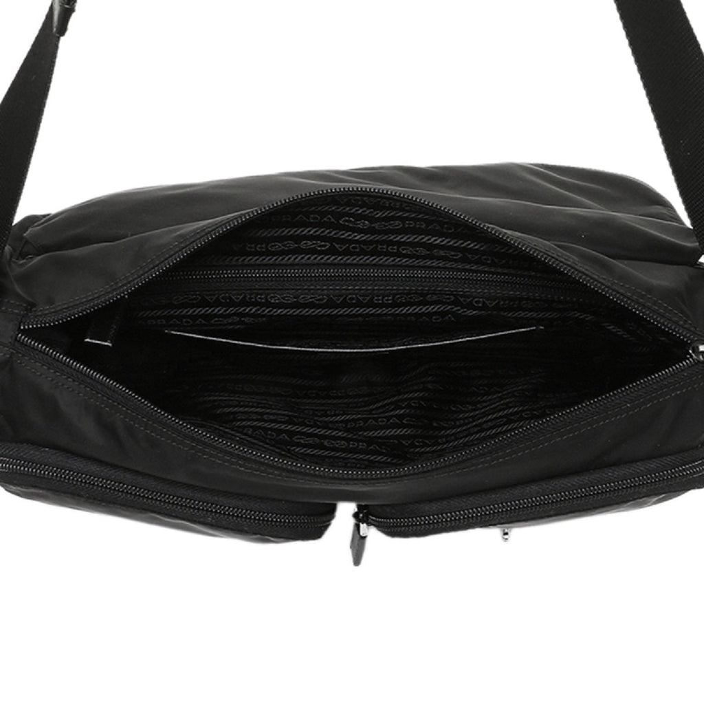 Prada Re-edition Black Vela Nylon Messenger Bag at_Queen_Bee_of_Beverly_Hills