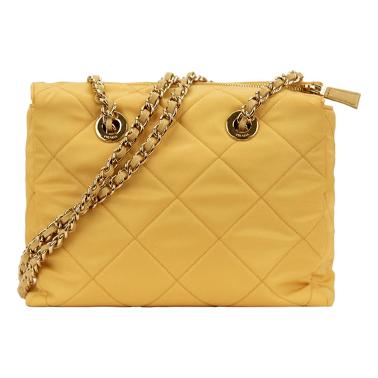 Prada Re-Edition Maize Yellow 1995 Chaîne Re-Nylon Tote Bag available at Queen Bee of Beverly Hills