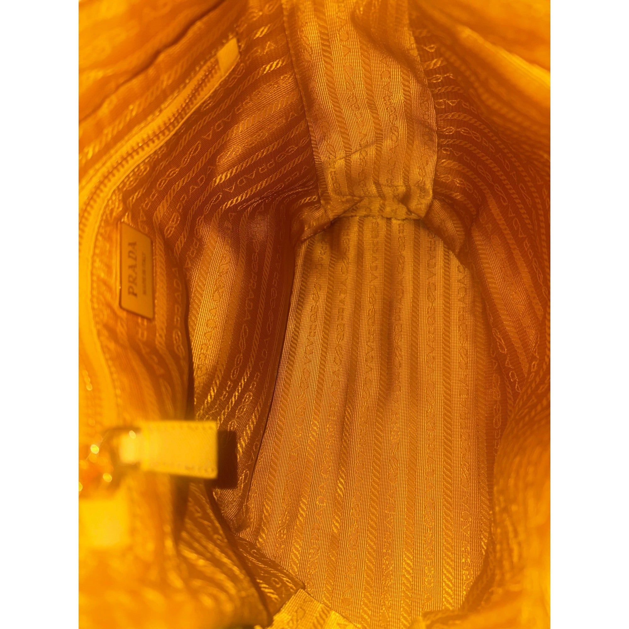 Prada Re-Edition Maize Yellow 1995 Chaîne Re-Nylon Tote Bag available at Queen Bee of Beverly Hills