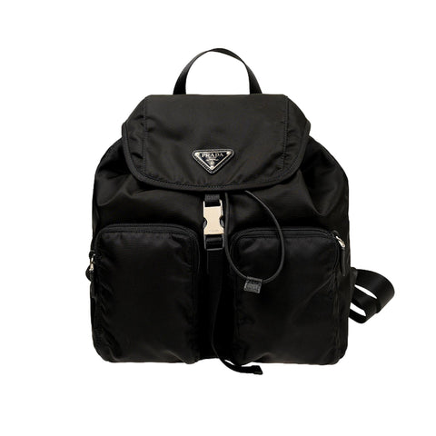 Prada Re-Nylon Black Drawstring Medium Rucksack Backpack at_Queen_Bee_of_Beverly_Hills
