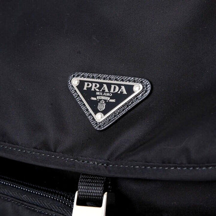 Prada Re-Nylon Black Drawstring Medium Rucksack Backpack available at Queen Bee of Beverly Hills