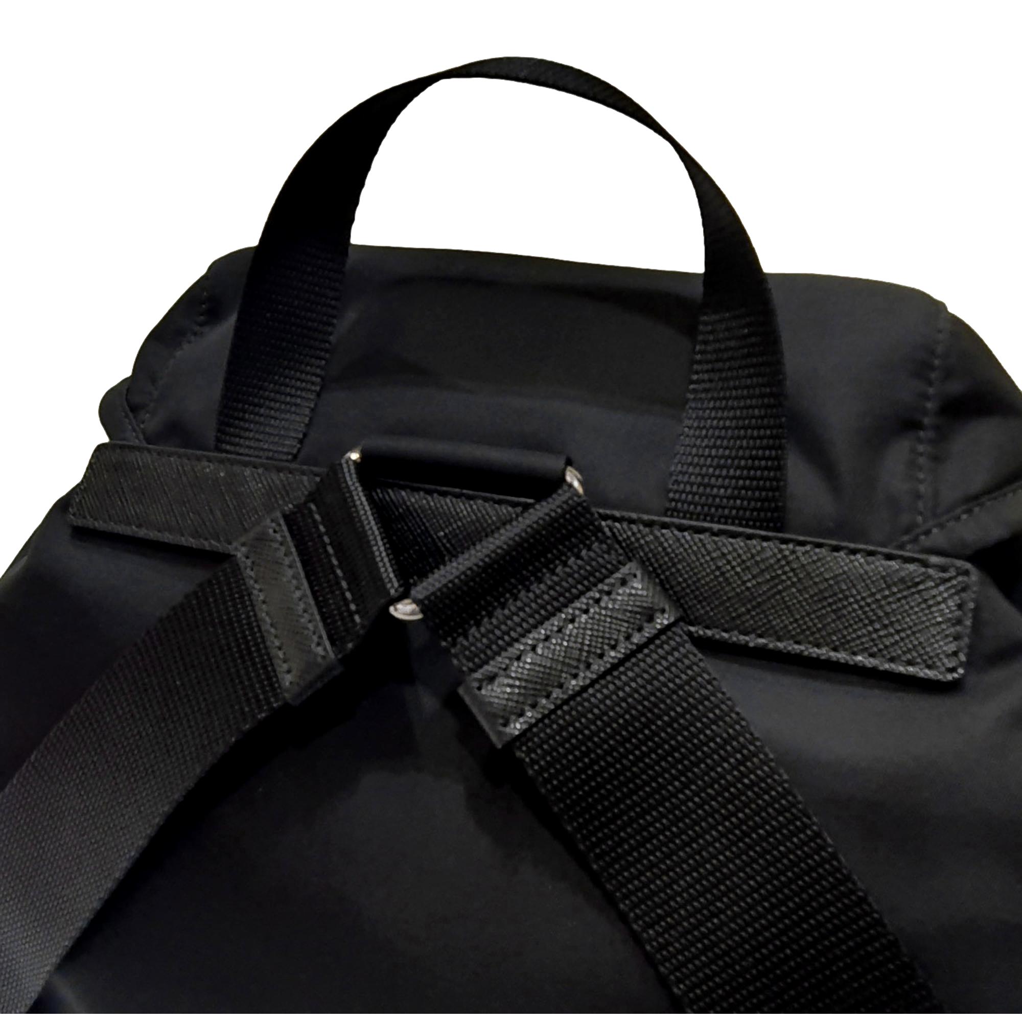 Prada Re-Nylon Black Drawstring Small Rucksack Backpack available at Queen Bee of Beverly Hills