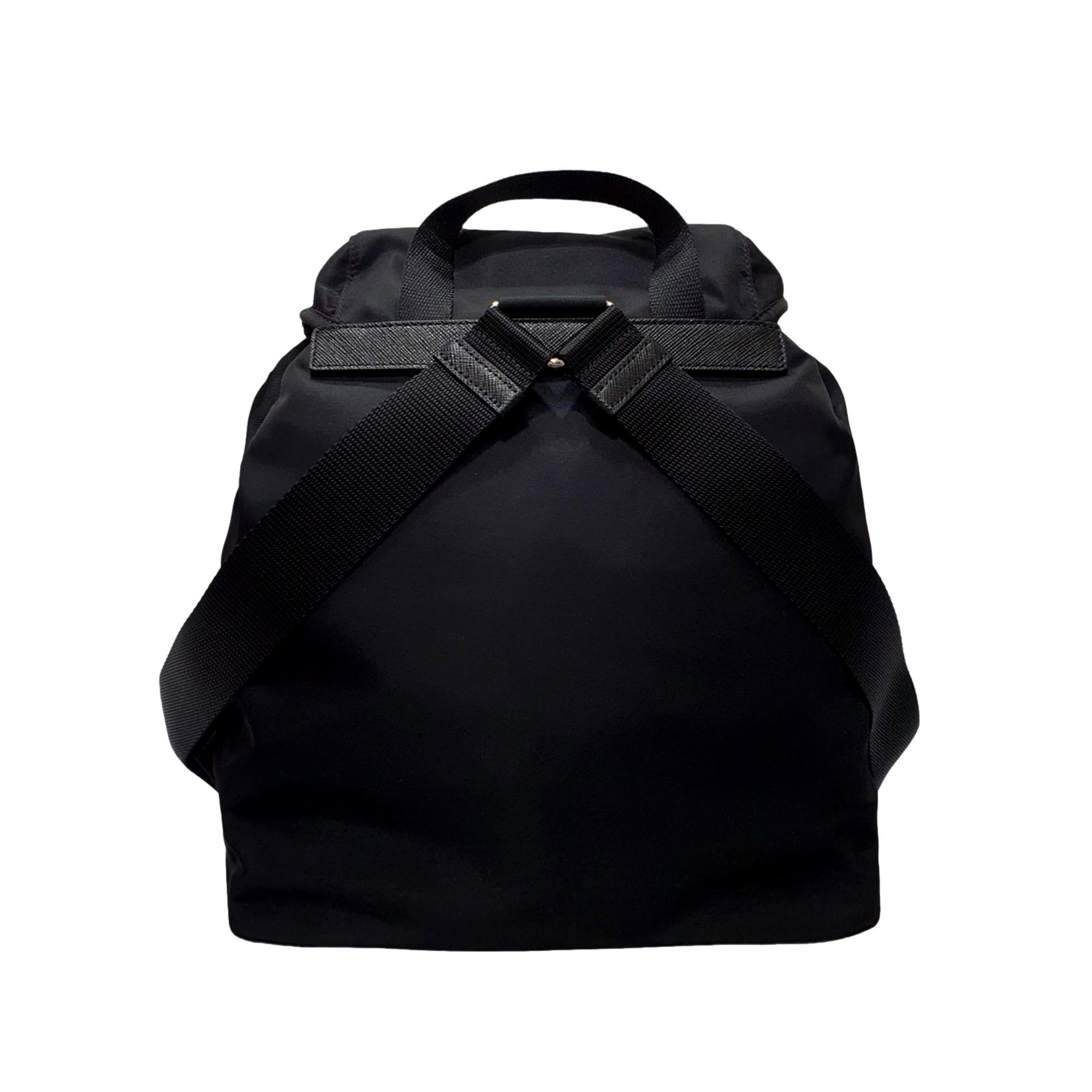 Prada Re-Nylon Black Drawstring Small Rucksack Backpack available at Queen Bee of Beverly Hills