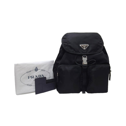 Prada Re-Nylon Black Drawstring Small Rucksack Backpack available at Queen Bee of Beverly Hills