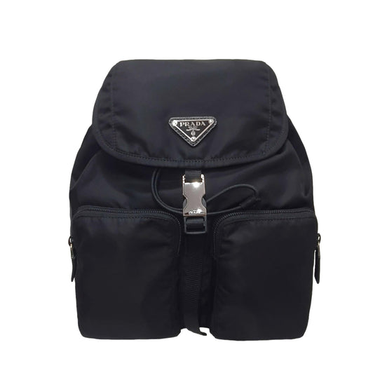 Prada Re-Nylon Black Drawstring Small Rucksack Backpack available at Queen Bee of Beverly Hills