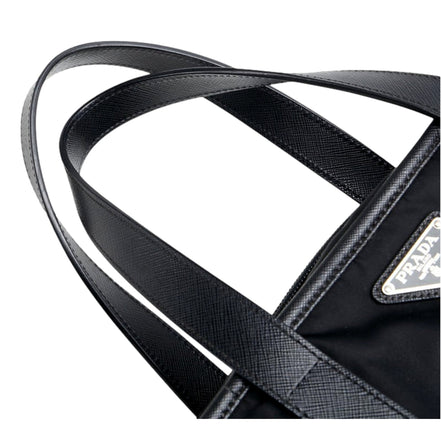 Prada Re-Nylon Black Nylon and Saffiano Large Crossbody Tote Bag available at Queen Bee of Beverly Hills