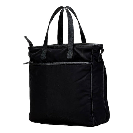 Prada Re-Nylon Black Nylon and Saffiano Large Crossbody Tote Bag available at Queen Bee of Beverly Hills