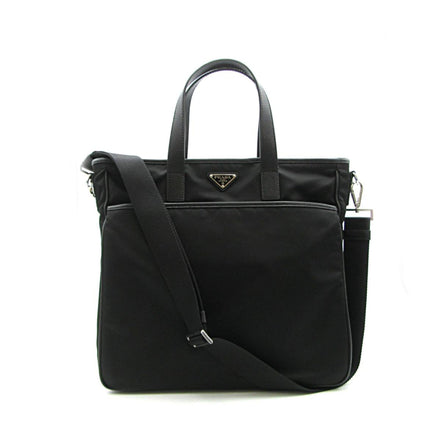 Prada Re-Nylon Black Nylon and Saffiano Large Crossbody Tote Bag available at Queen Bee of Beverly Hills