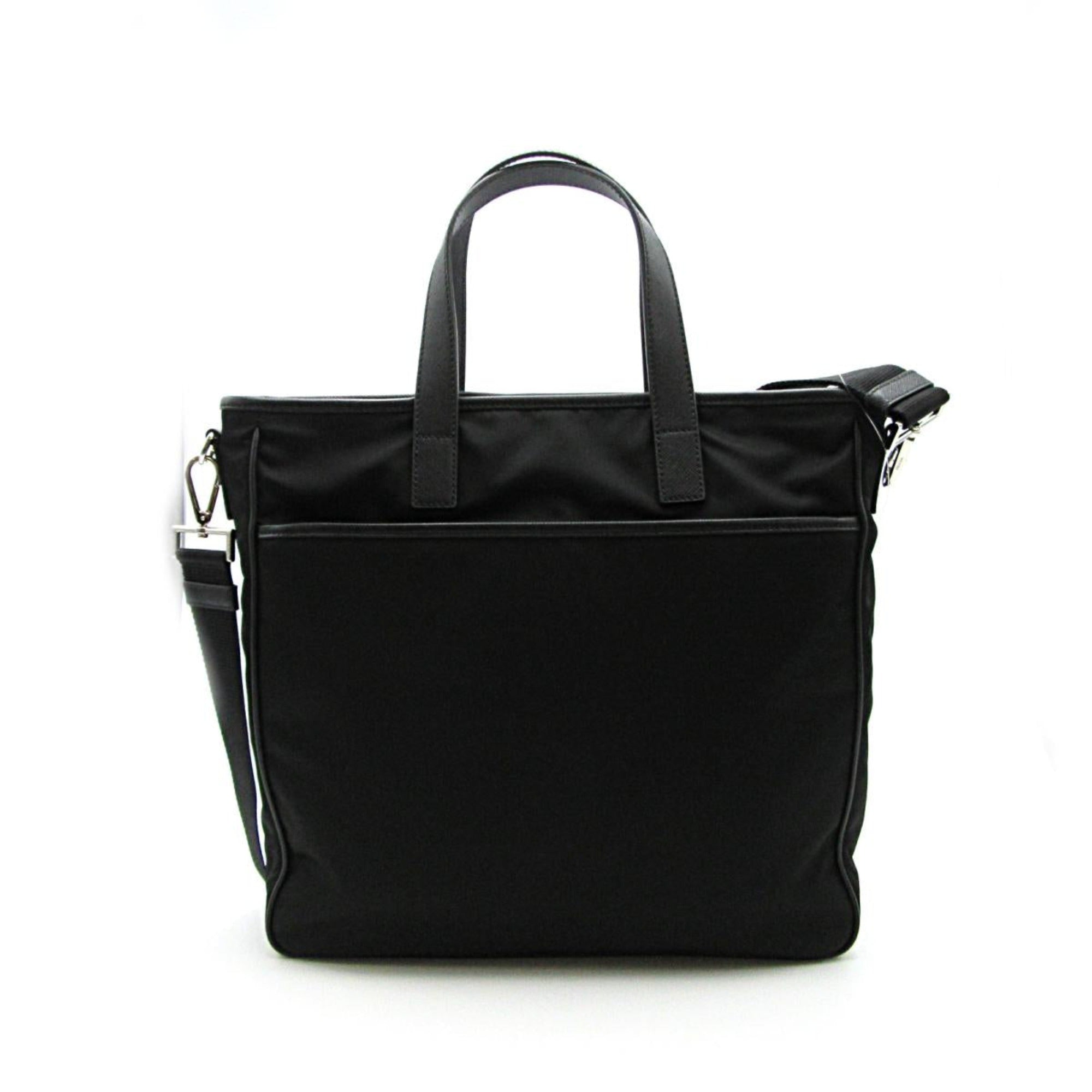 Prada Re-Nylon Black Nylon and Saffiano Large Crossbody Tote Bag available at Queen Bee of Beverly Hills