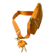 Prada Re-Edition 2005 Orange Re-Nylon and Saffiano Leather Shoulder Bag sold at Queen Bee of Beverly Hills