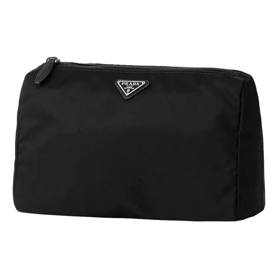 Prada Re-Nylon Necessaire Tessuto Nylon Nero Black Large Pouch Clutch Bag available at Queen Bee of Beverly Hills