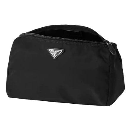 Prada Re-Nylon Necessaire Tessuto Nylon Nero Black Large Pouch Clutch Bag available at Queen Bee of Beverly Hills