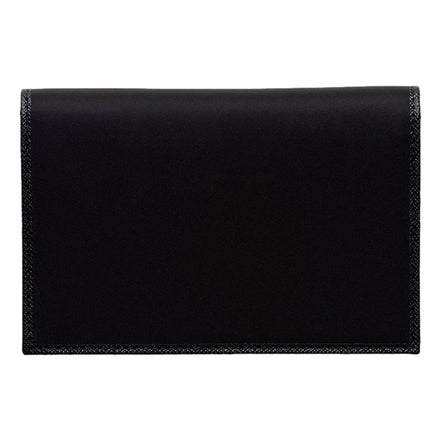 Prada Re-Nylon Tessuto Black Saffiano Passport Holder Triangle Logo sold at Queen Bee of Beverly Hills
