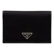 Prada Re-Nylon Tessuto Black Saffiano Passport Holder Triangle Logo sold at Queen Bee of Beverly Hills