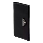 Prada Re-Nylon Tessuto Black Saffiano Passport Holder Triangle Logo sold at Queen Bee of Beverly Hills