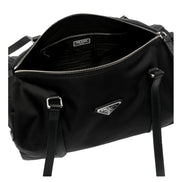 Prada Small Re-Nylon and Saffiano Leather Duffel Bag Black