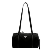Prada Small Re-Nylon and Saffiano Leather Duffel Bag Black