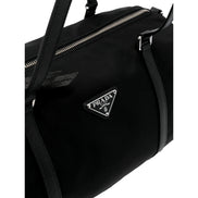 Prada Small Re-Nylon and Saffiano Leather Duffel Bag Black