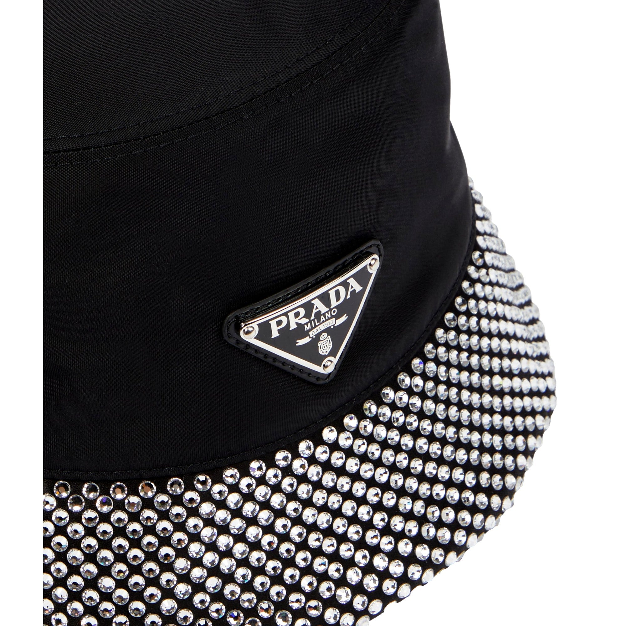 Prada Bucket Hat with crystals sold at Queen Bee of Beverly Hills