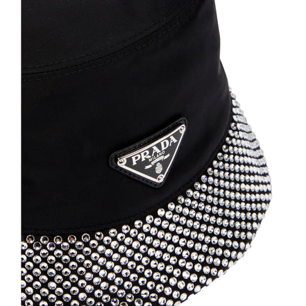 Prada Bucket Hat with crystals sold at Queen Bee of Beverly Hills