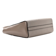 Prada Saffiano and Soft Calfskin Double Zipper Argilla Gray Tote Shoulder Bag available at Queen Bee of Beverly Hills