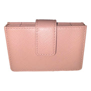 Prada Saffiano Leather Cipria Beige Accordion Card Case Wallet