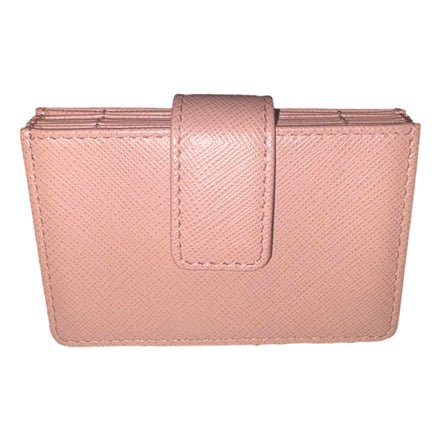 Prada Saffiano Leather Cipria Beige Accordion Card Case Wallet