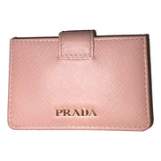 Prada Saffiano Leather Cipria Beige Accordion Card Case Wallet