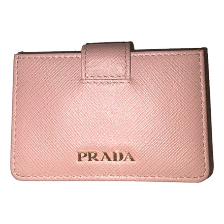 Prada Saffiano Leather Cipria Beige Accordion Card Case Wallet