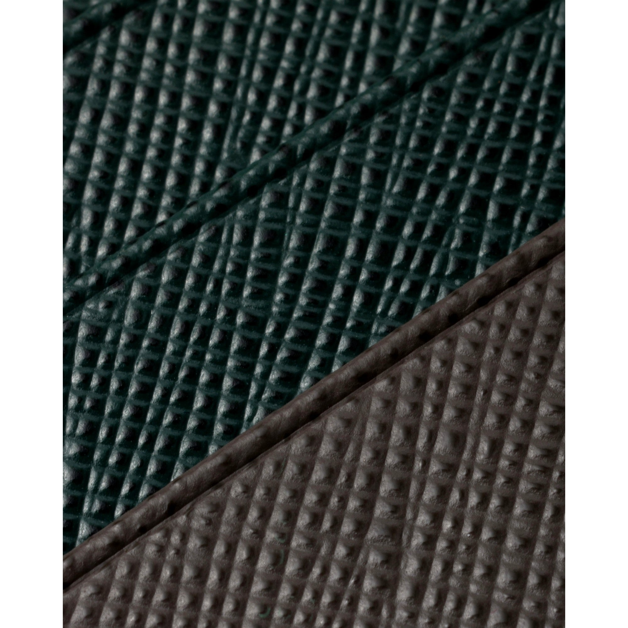 Prada Saffiano Dark Green Gray Leather Small Card Holder Wallet