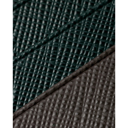 Prada Saffiano Dark Green Gray Leather Small Card Holder Wallet