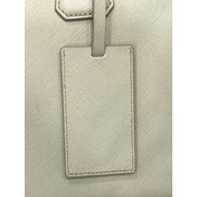 Prada Saffiano Ivory Leather Satchel Weekender Travel Tote Bag Crossbody available at Queen Bee of Beverly Hills