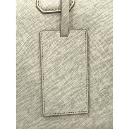 Prada Saffiano Ivory Leather Satchel Weekender Travel Tote Bag Crossbody available at Queen Bee of Beverly Hills