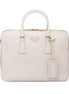 Prada Saffiano Ivory Leather Satchel Weekender Travel Tote Bag Crossbody available at Queen Bee of Beverly Hills