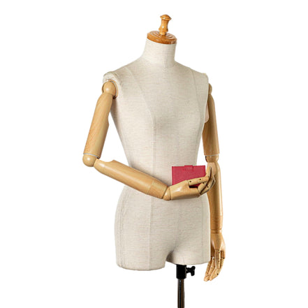 Prada Saffiano Leather Card Case Wallet Accordion Peonia Pink available at Queen Bee of Beverly Hills